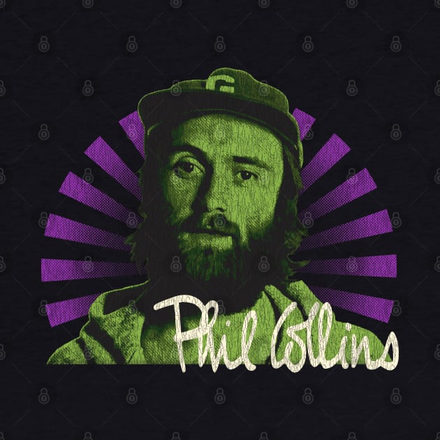 Phil Collins Youth Fan Art Design Vintage Look by Bingung Mikir Nama Design